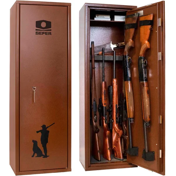ARMERO DE SEGURIDAD SEFER SFV-108 10 ARMAS LARGAS CON FONDO VISOR Y ESTANTE